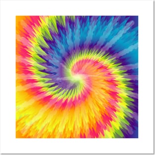 Tie Dye Style Abstract Art Rainbow Posters and Art